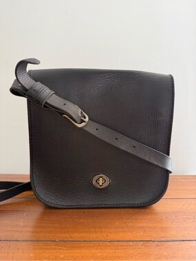 Parker Clay Layla Satchel Black Leather Crossbody Turn Lock